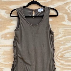 beautiful midi dress with fringe on the sides